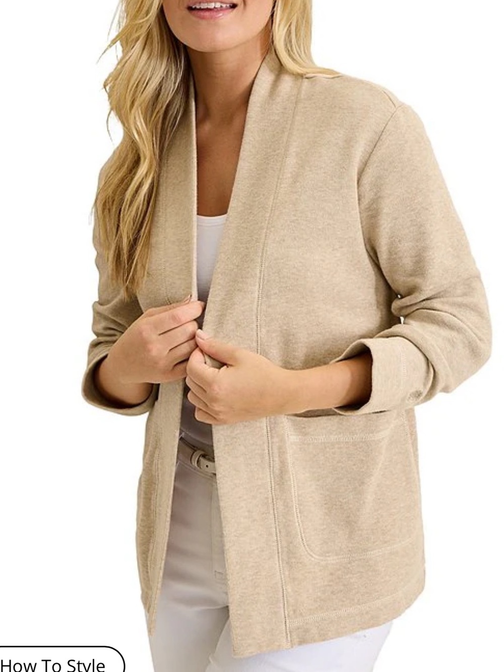 Tommy Bahama Aruba Knit Relaxed Fit Open-Front Cardigan w/Shawl Collar Oatmeal
